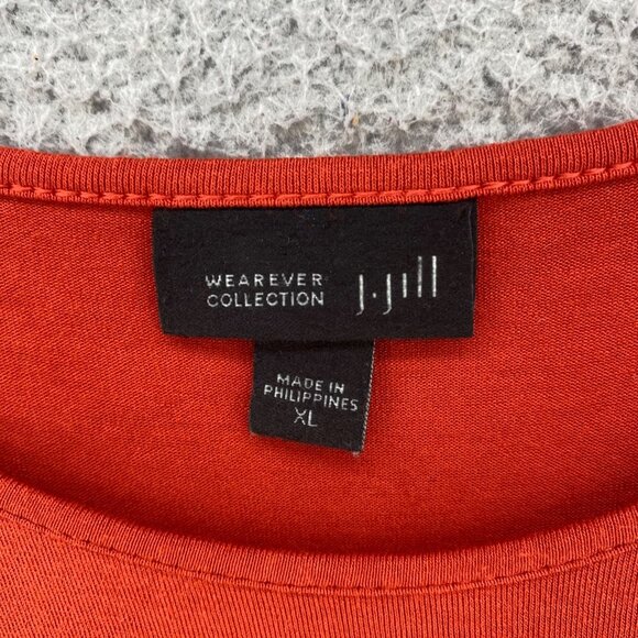 J Jill Top Womens Extra Large Orange Wearever 3/4 Sleeve Stretch Tunic Pullover - Picture 5 of 10